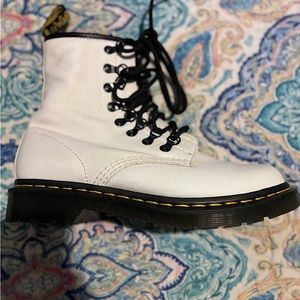 White Doc Martens 1460 Laced